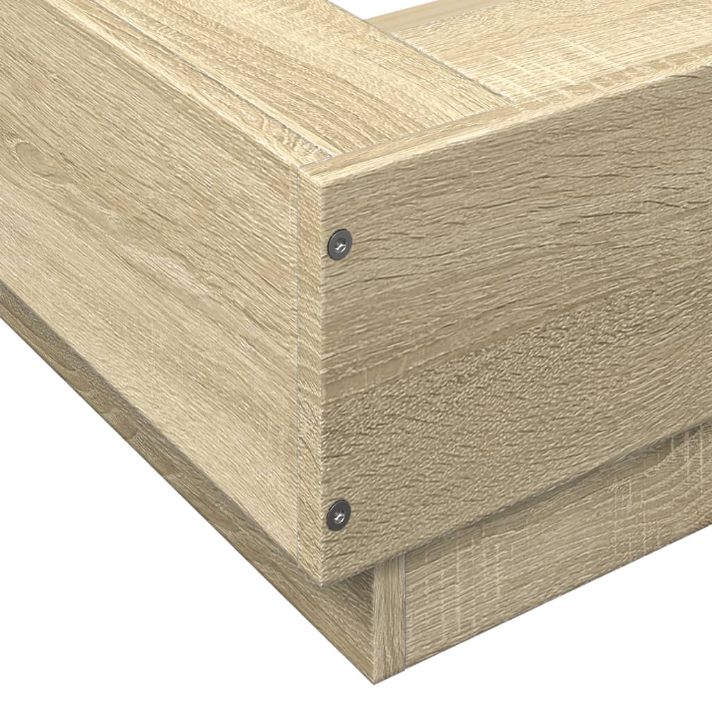 Okvir za krevet s LED svjetlima boja hrasta 180 x 200 cm drveni
