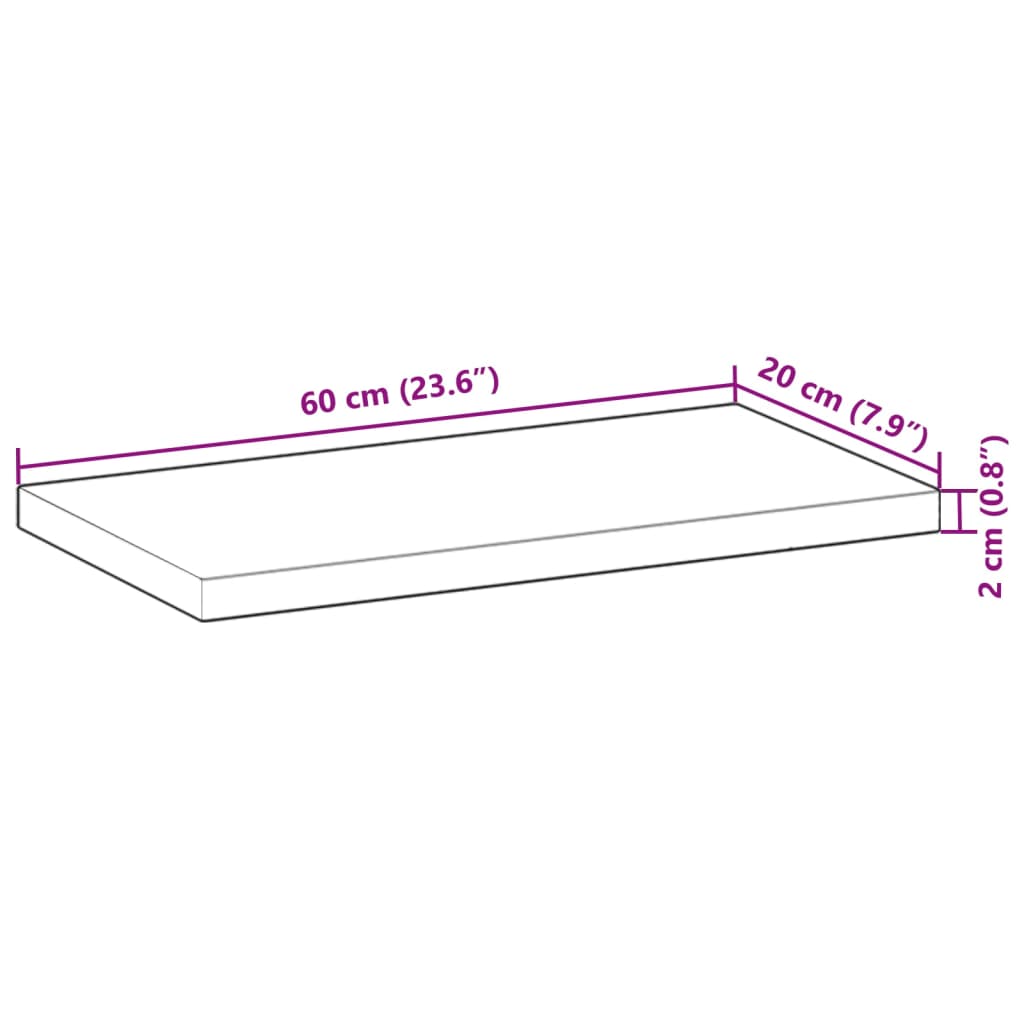 Plutajuće police 3 kom 60x20x2 cm Neobrađeno puno drvo akacije