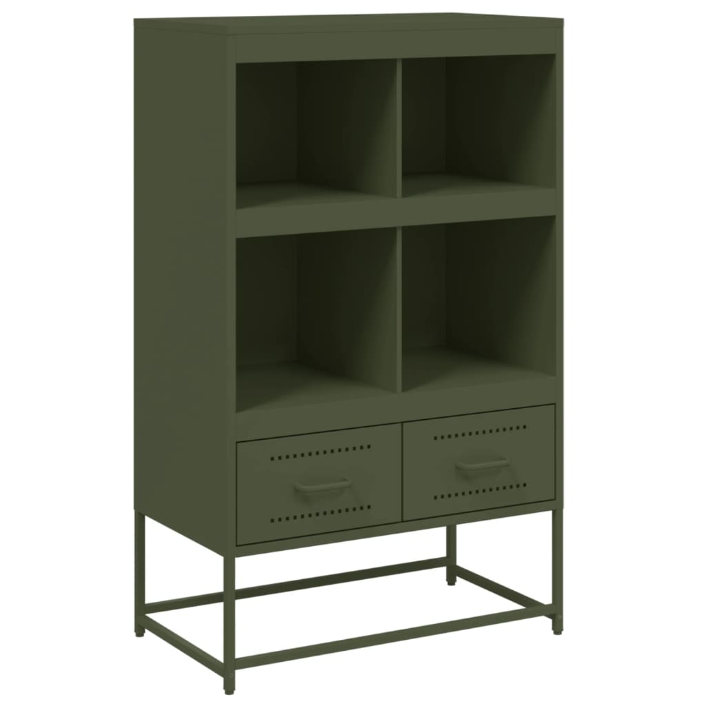 Visoka komoda maslinastozeleni 67 x 39 x 111,5 cm od čelika