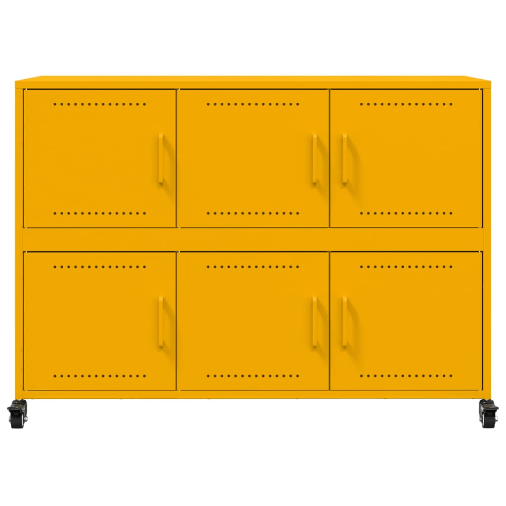 Komoda boja senfa 100,5x39x72 cm čelični