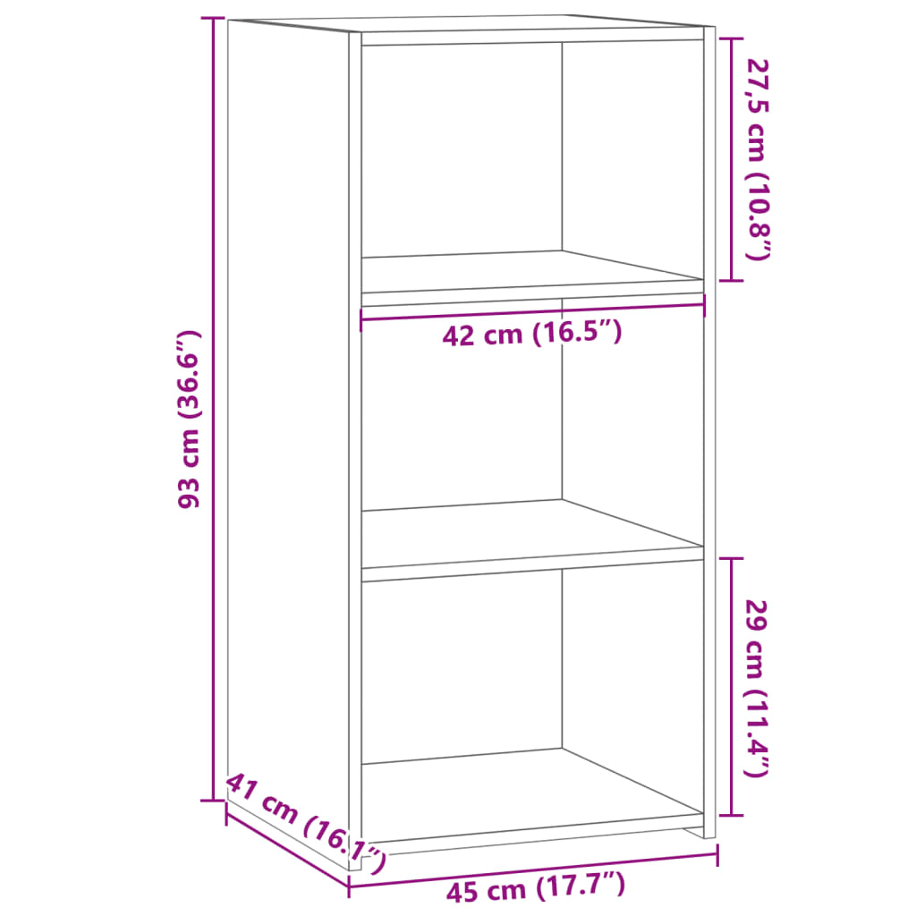 Komoda crna 45x41x93 cm od konstruiranog drva