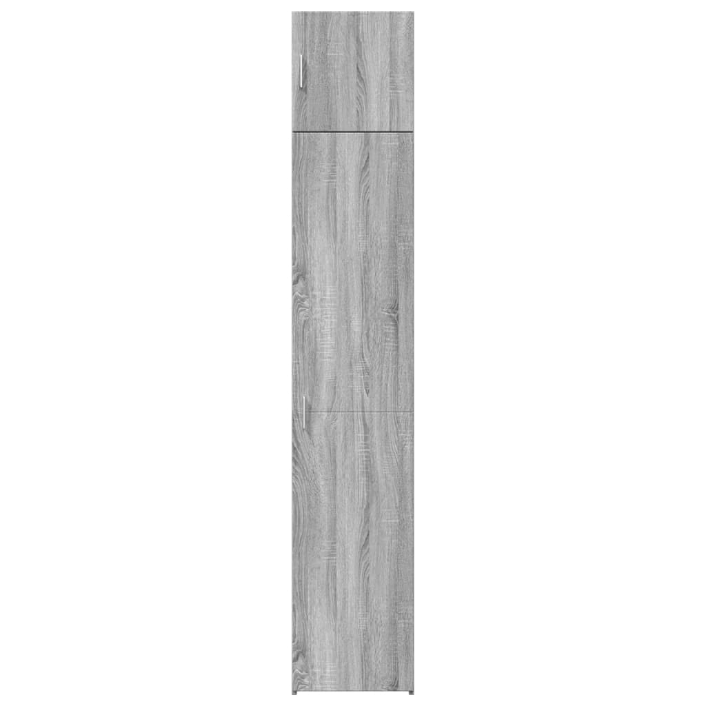 Uski ormarić za pohranu siva boja hrasta 40x42,5x225 cm drveni