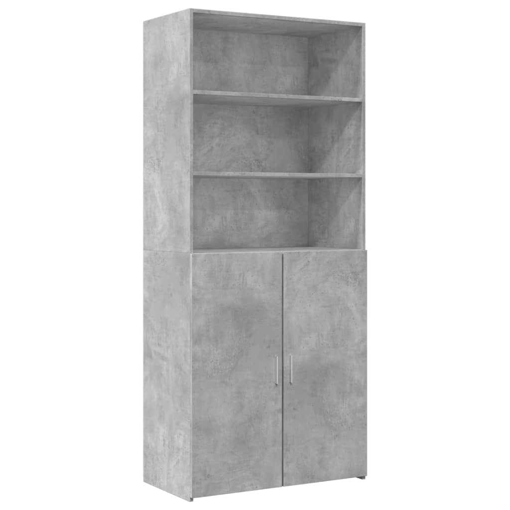 Visoka komoda boje betona 80x42,5x249 cm od konstruiranog drva