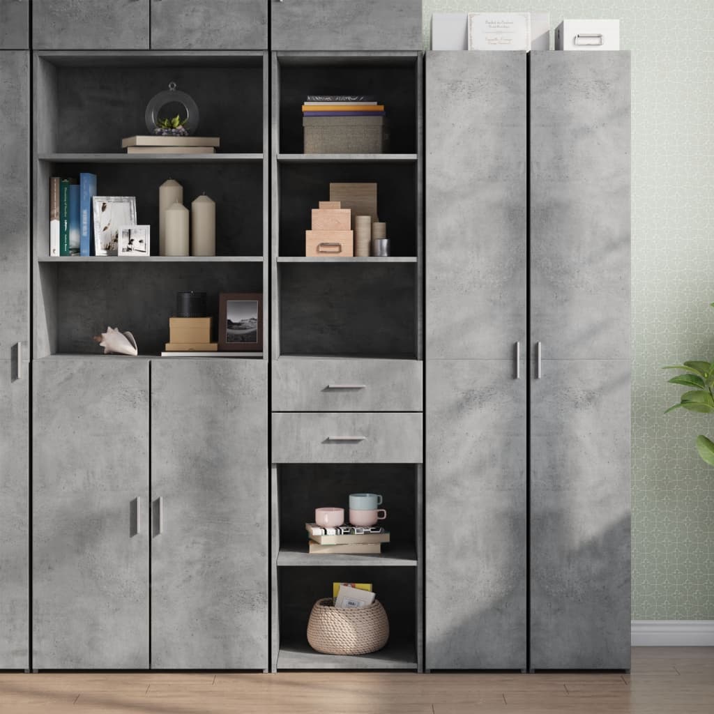 Visoka komoda siva betona 45x42,5x185 cm od konstruiranog drva