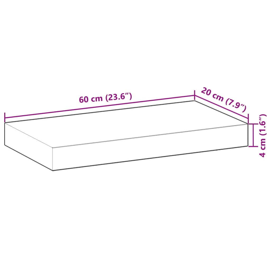 Ploča stola 60x20x4 cm Pravokutna Masivna Drvena Akacija
