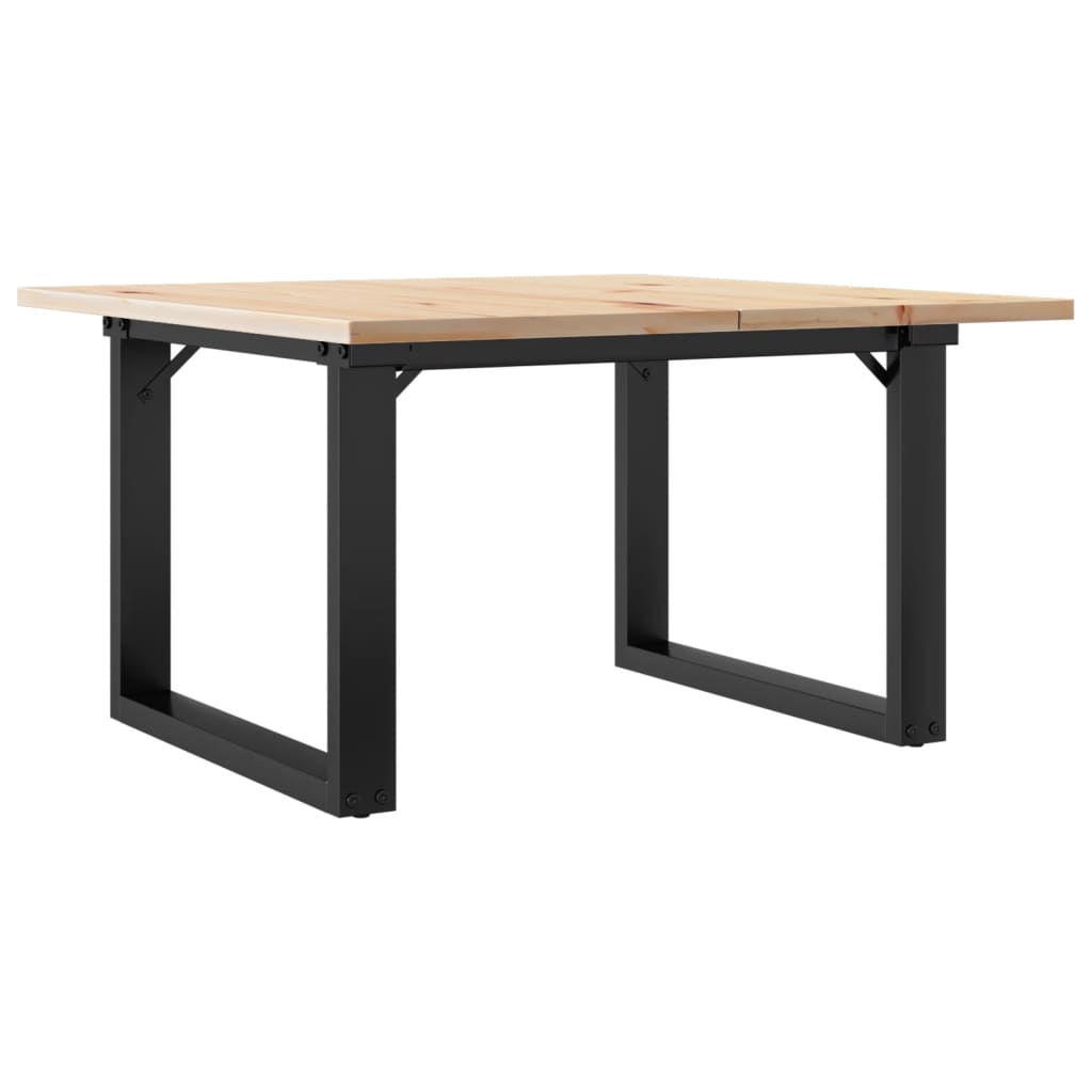 Stolić za kavu O-oblika 70x70x40 cm borovina i čelik