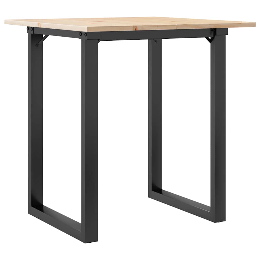 Blagovaonski stol O-oblika 70x70x75 cm od borovine i čelik