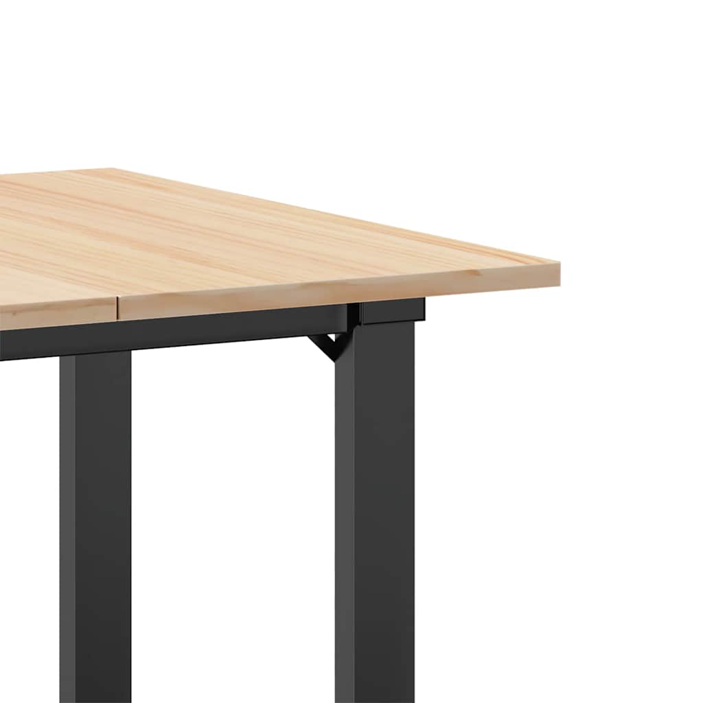 Blagovaonski stol O-oblika 70x70x75 cm od borovine i čelik