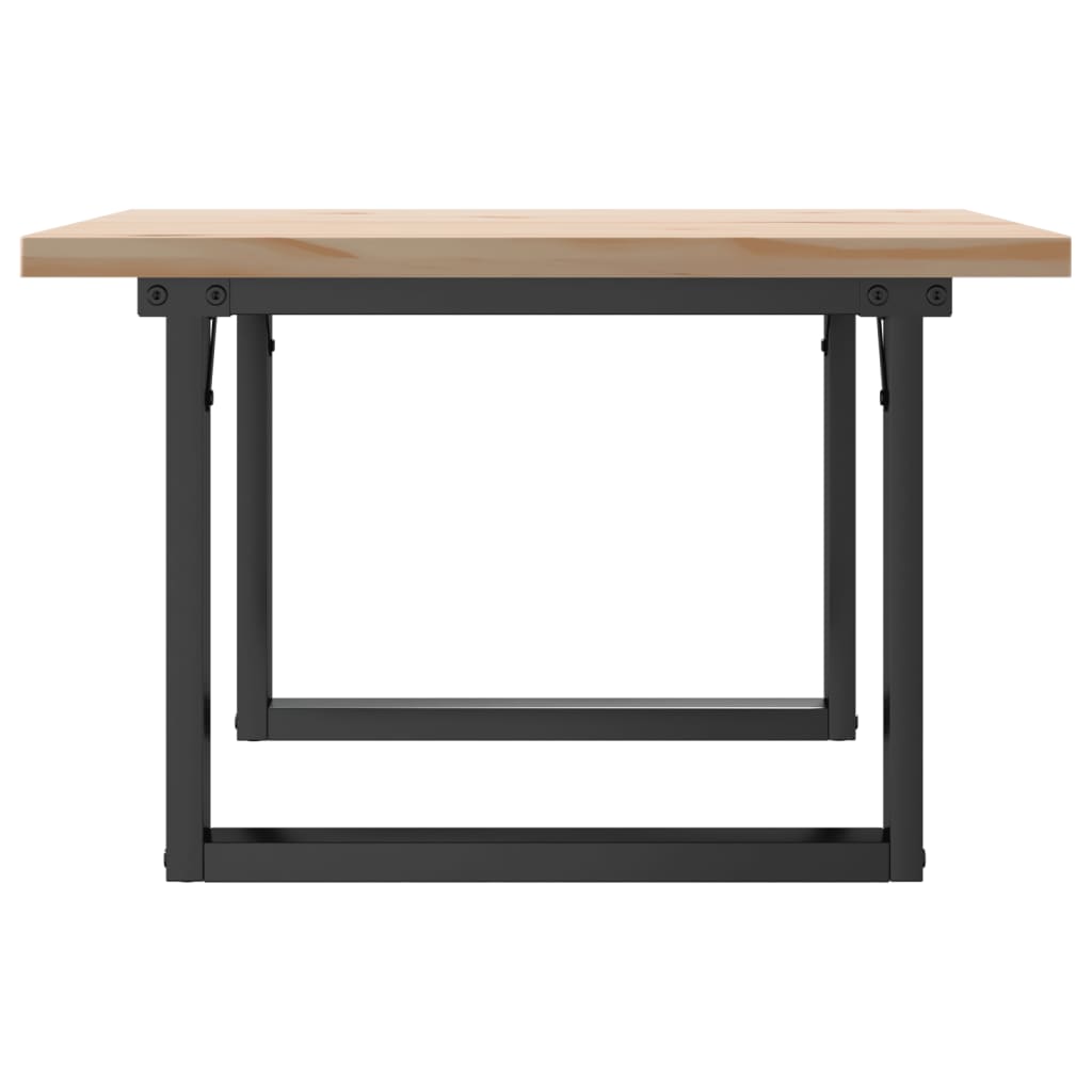 Stolić za kavu O-oblika 60x60x40,5 cm od borovine i čelik