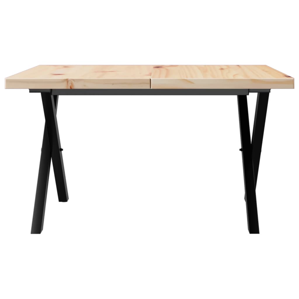 Stolić za kavu X-oblika 60x60x40,5 cm od borovine i čelik