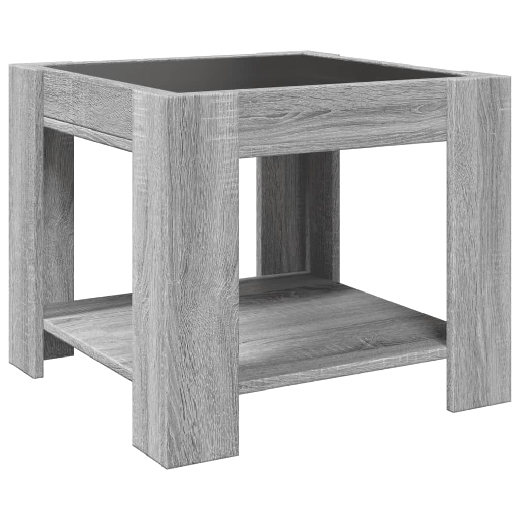Stolić za kavu LED boja hrasta 53x53x45 cm konstruirano drvo