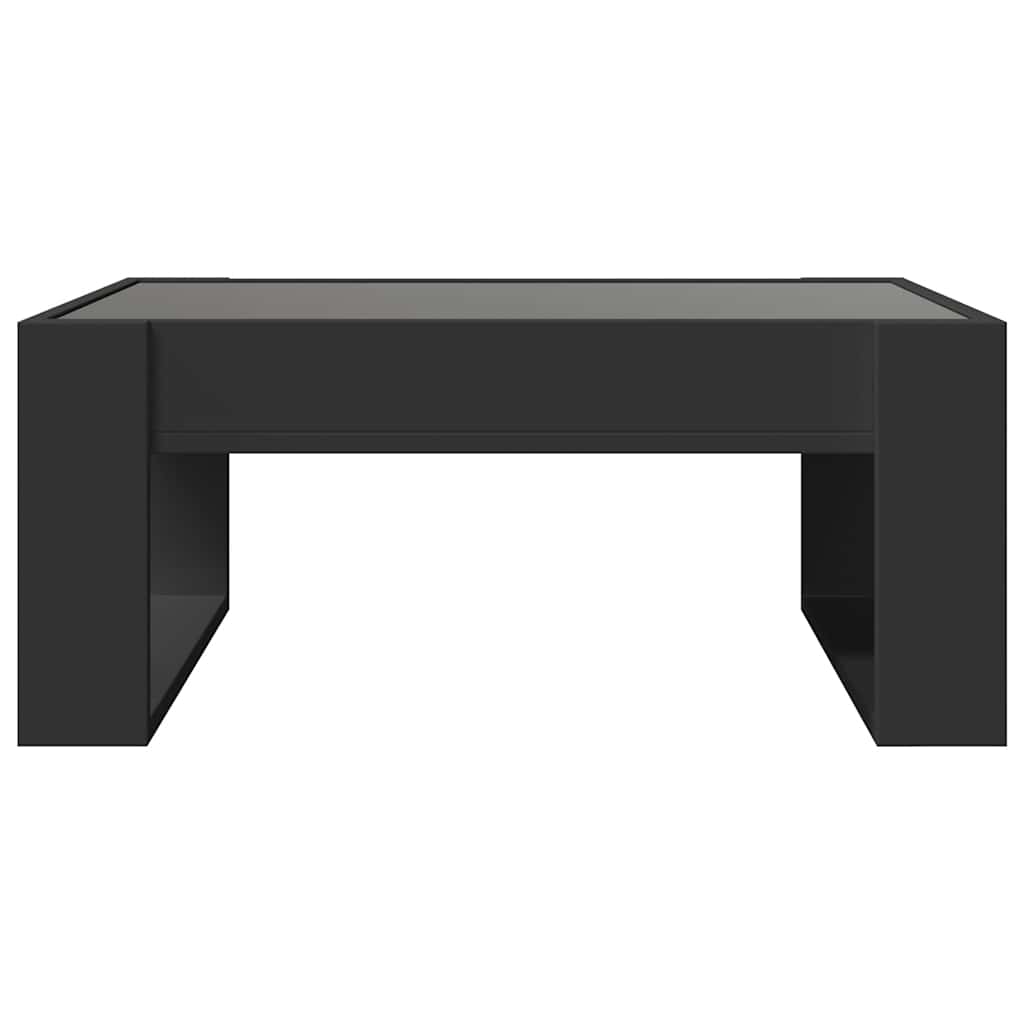 Stolić za kavu s beskonačnim LED svjetlima crni 70x53x30 cm