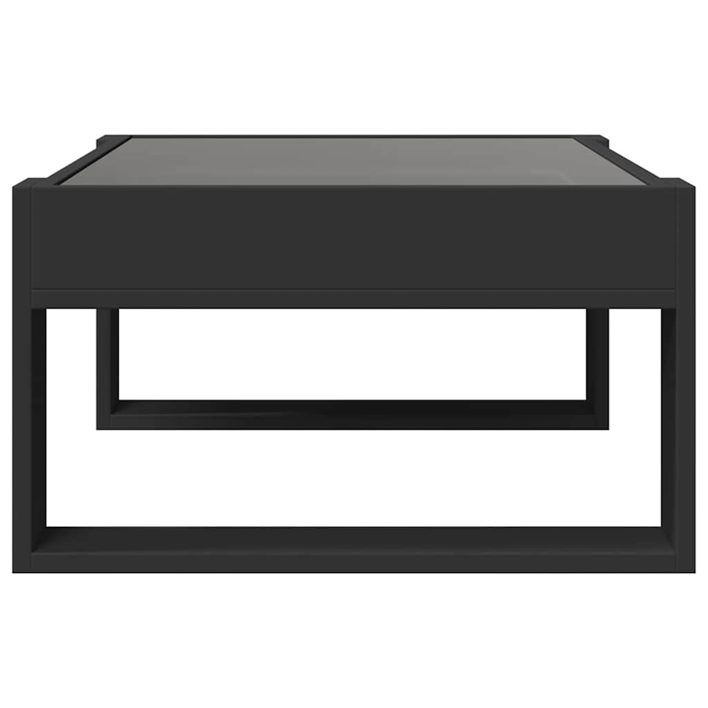 Stolić za kavu s beskonačnim LED svjetlima crni 70x53x30 cm