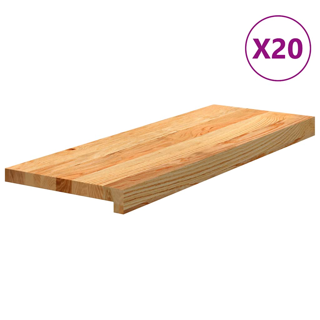 Gazišta stepenice 20 kom svjetlosmeđi 70x30x2 cm masivna hrast