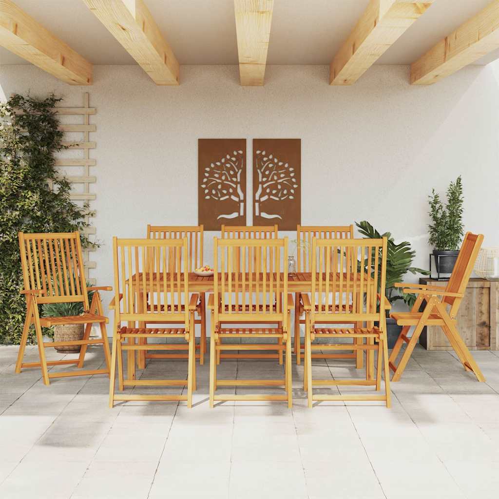 9-dijelni vrtni blagovaonski set 180x90x75 cm od masivnog bagremovog drva