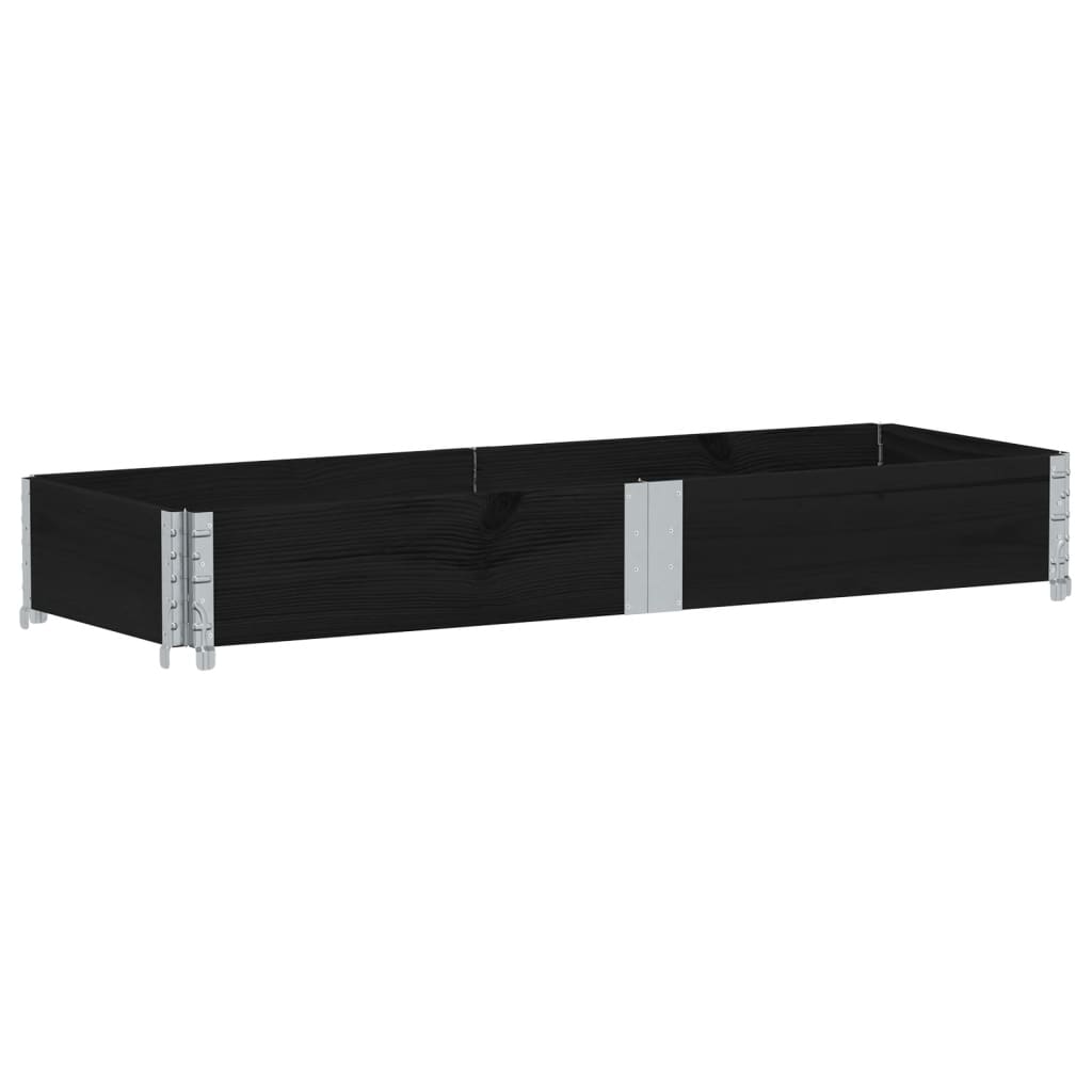 Vrtna sadilica crna 150x50 cm od masivne borovine