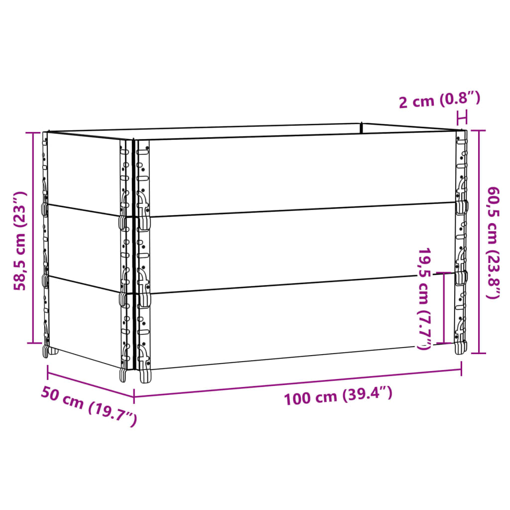 Vrtna sadilica 100x50 cm od masivne borovine