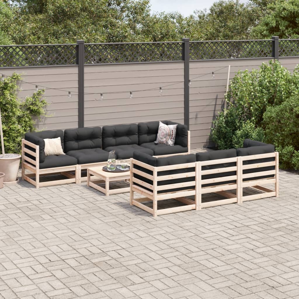 8-dijelni set vrtnih sofa od masivne borovine