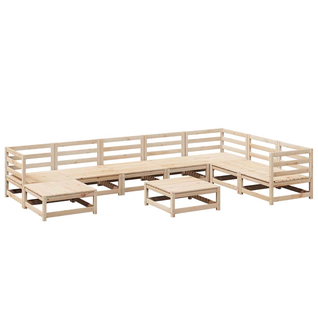 9-dijelni set vrtnih sofa od masivne borovine