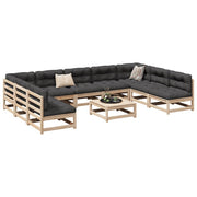 10-dijelni set vrtnih sofa od masivne borovine