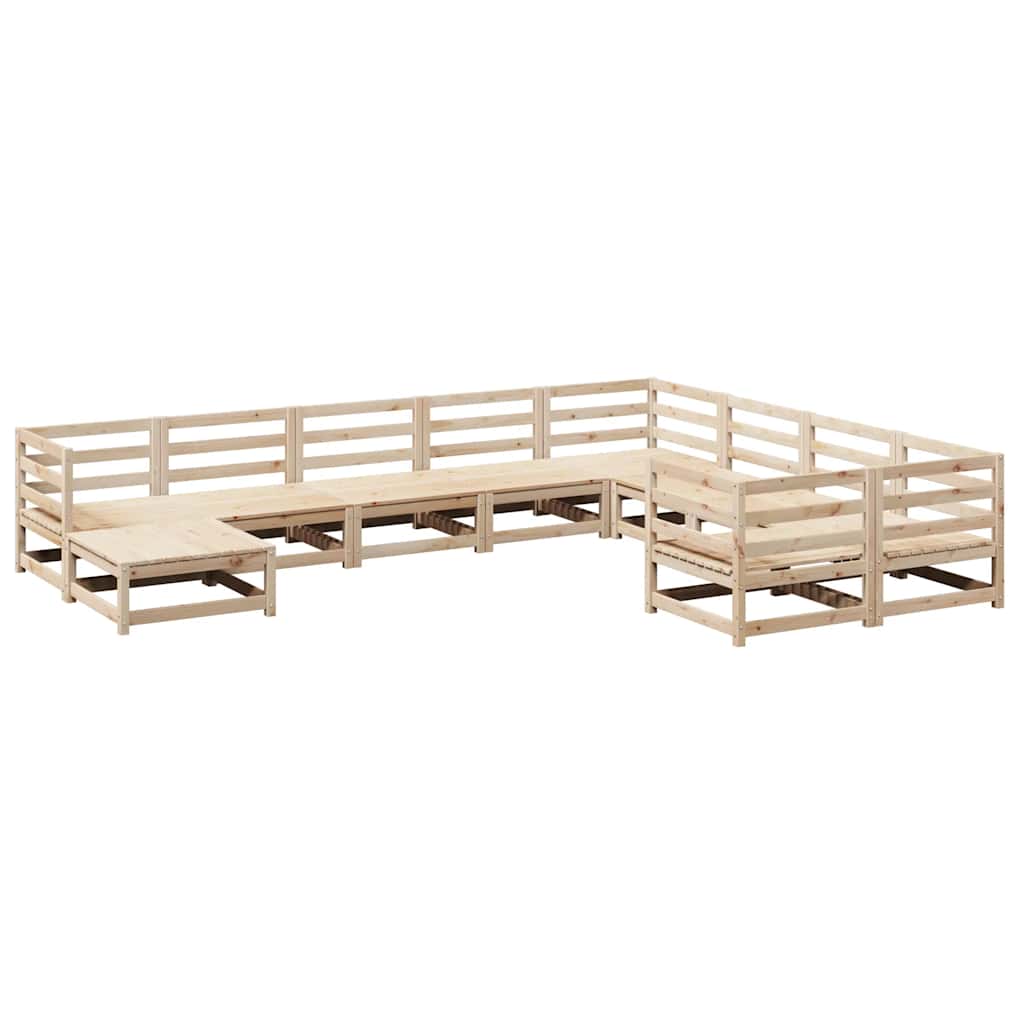 10-dijelni set vrtnih sofa od masivne borovine
