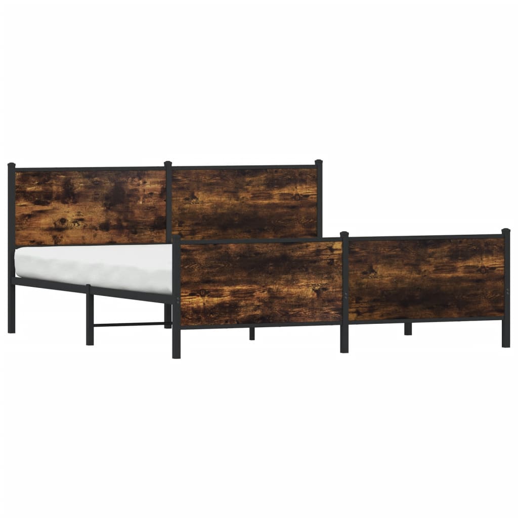 Metalni okvir kreveta bez madraca boja hrasta 183x213 cm