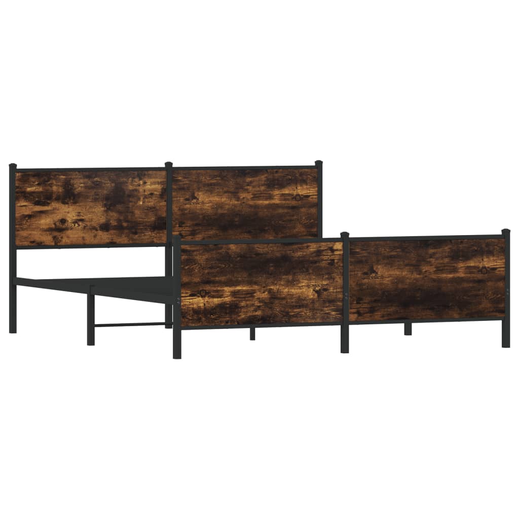 Metalni okvir kreveta bez madraca boja hrasta 183x213 cm