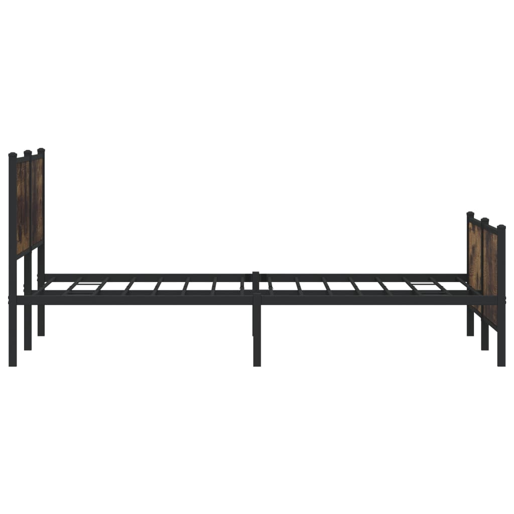 Metalni okvir kreveta bez madraca boja hrasta 183x213 cm