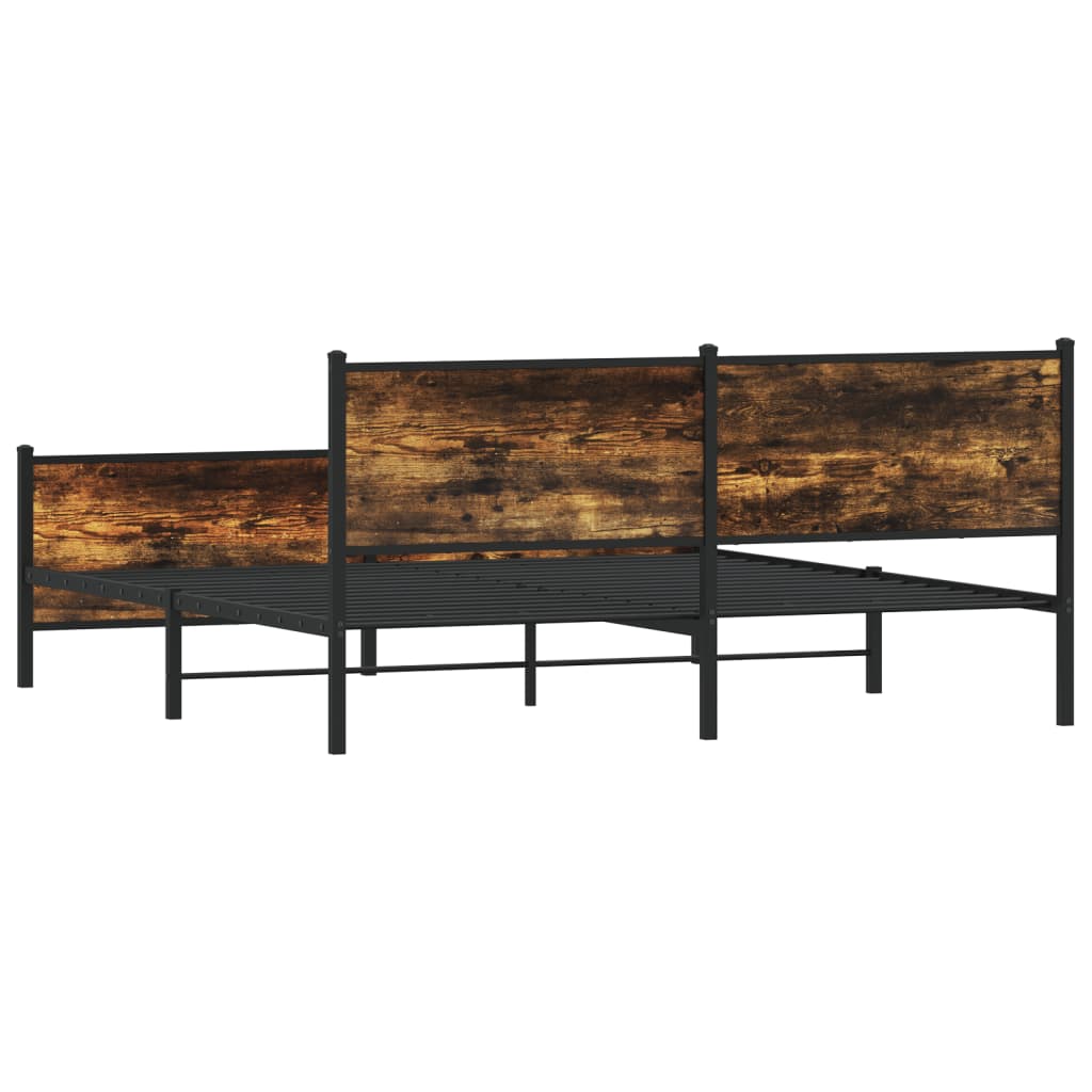 Metalni okvir kreveta bez madraca boja hrasta 183x213 cm