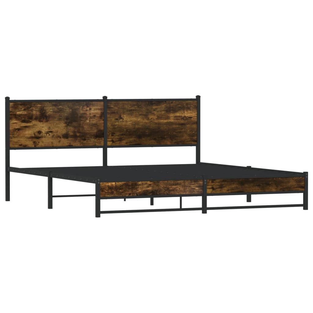 Metalni okvir kreveta bez madraca boja hrasta 183x213 cm