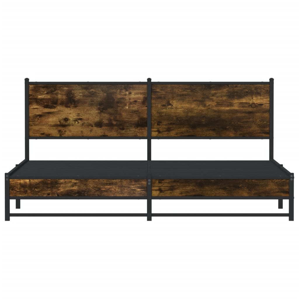 Metalni okvir kreveta bez madraca boja hrasta 183x213 cm