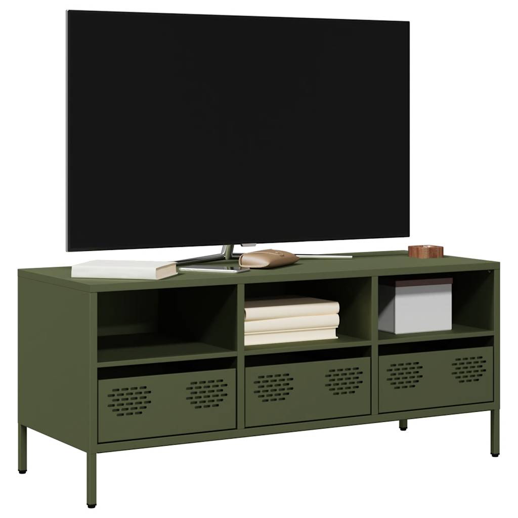 TV ormarić maslinastozeleni 101,5 x 39 x 43,5 cm čelični