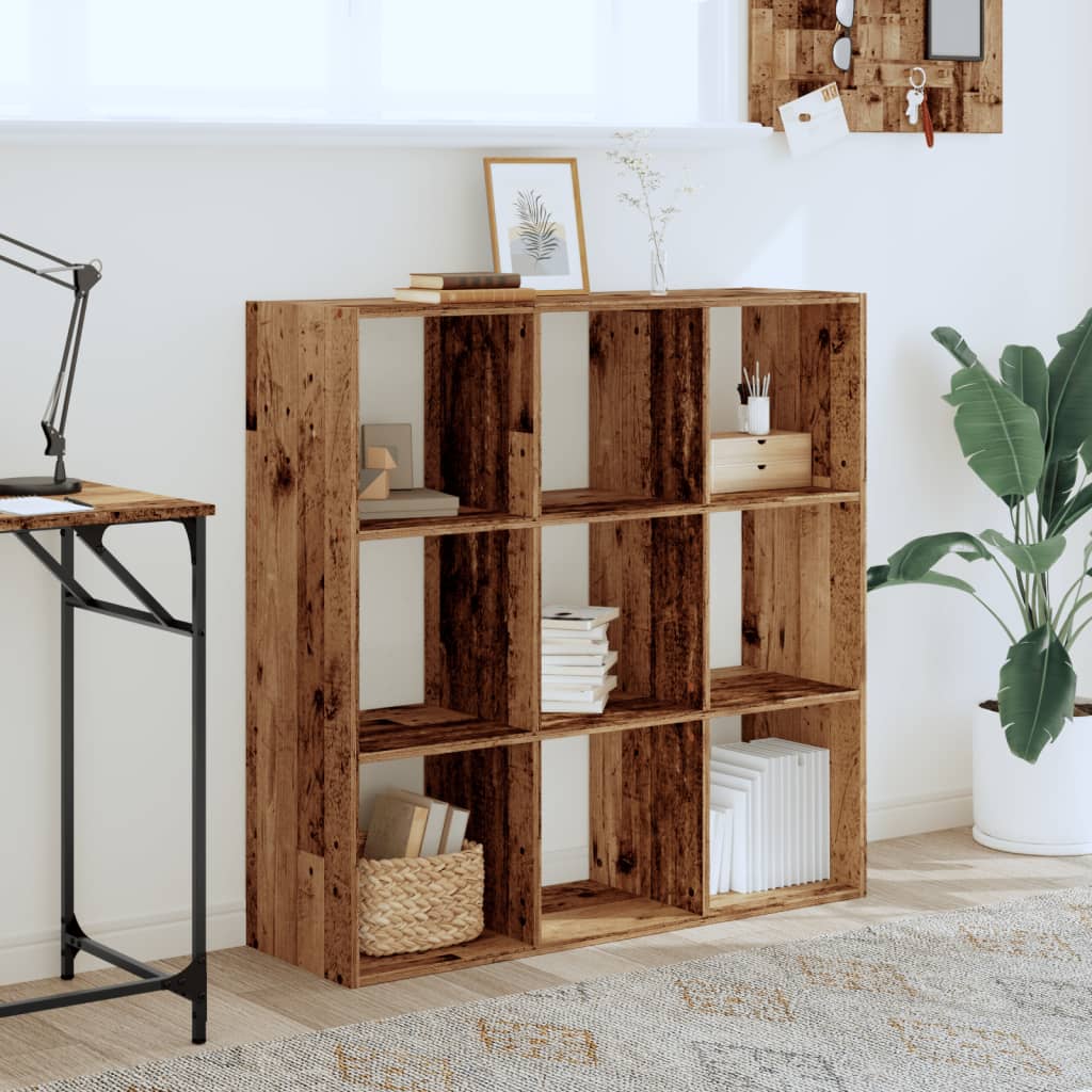 Regal za knjige boja staro drvo 102x32x102 cm konstruirano drvo