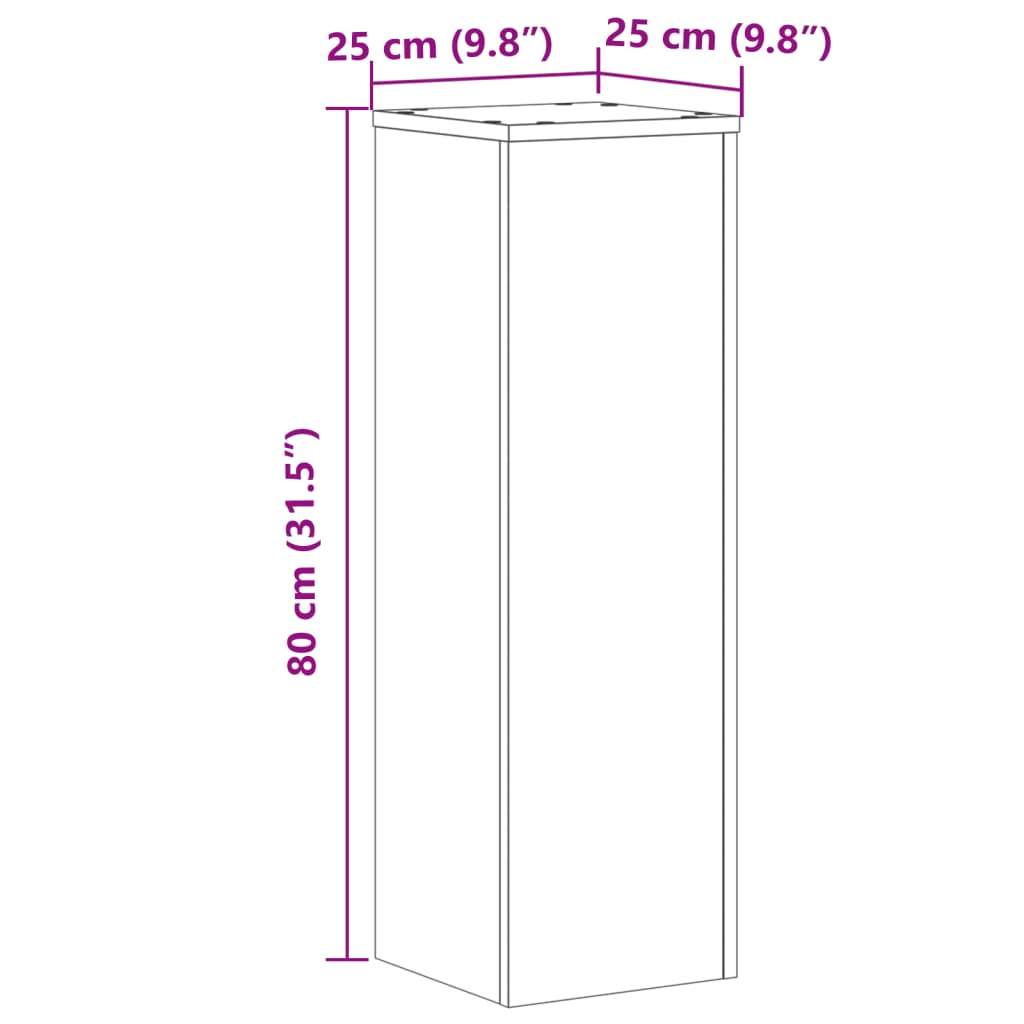 Stalci za biljke 2 kom bijeli 25x25x80 cm konstruirano drvo