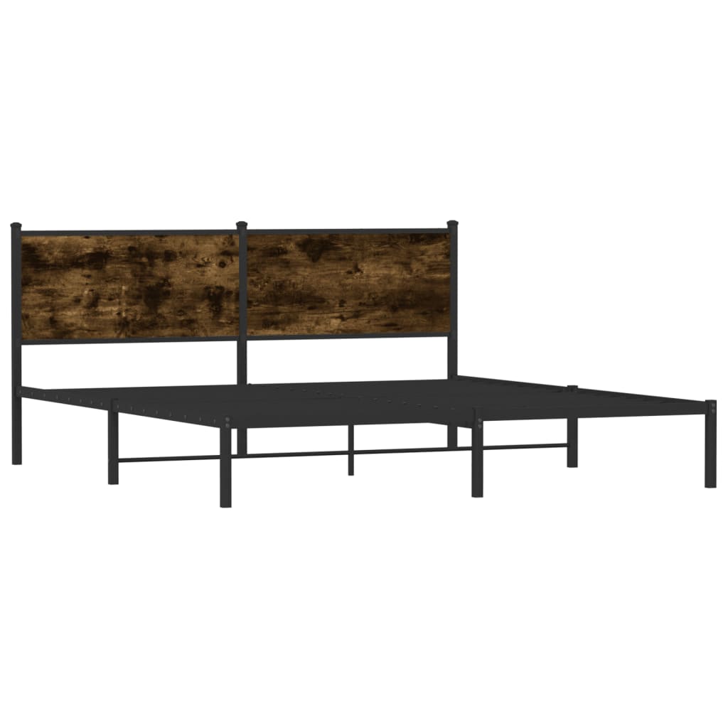 Metalni okvir kreveta bez madraca boja hrasta 183x213 cm
