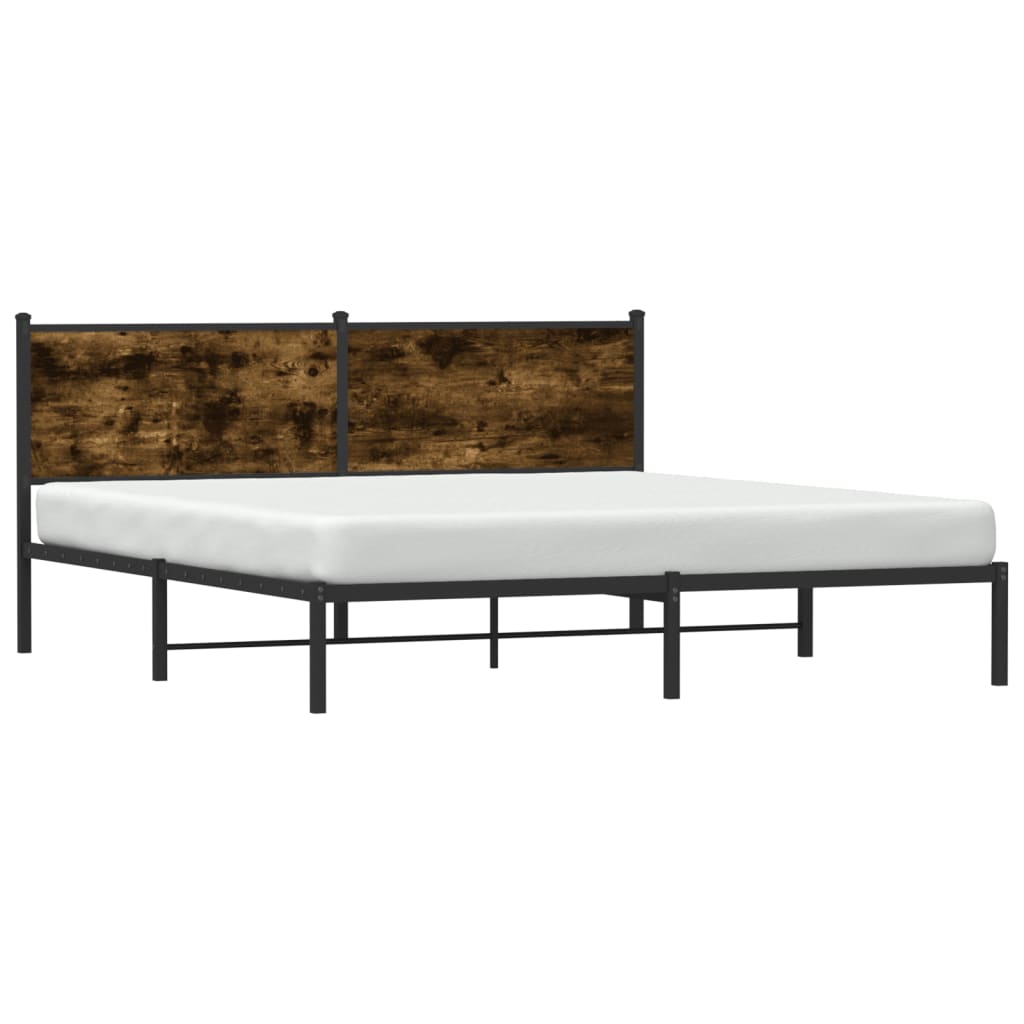 Metalni okvir kreveta bez madraca boja hrasta 183x213 cm