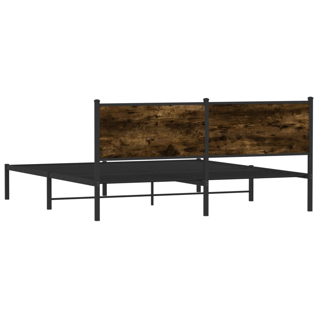 Metalni okvir kreveta bez madraca boja hrasta 183x213 cm