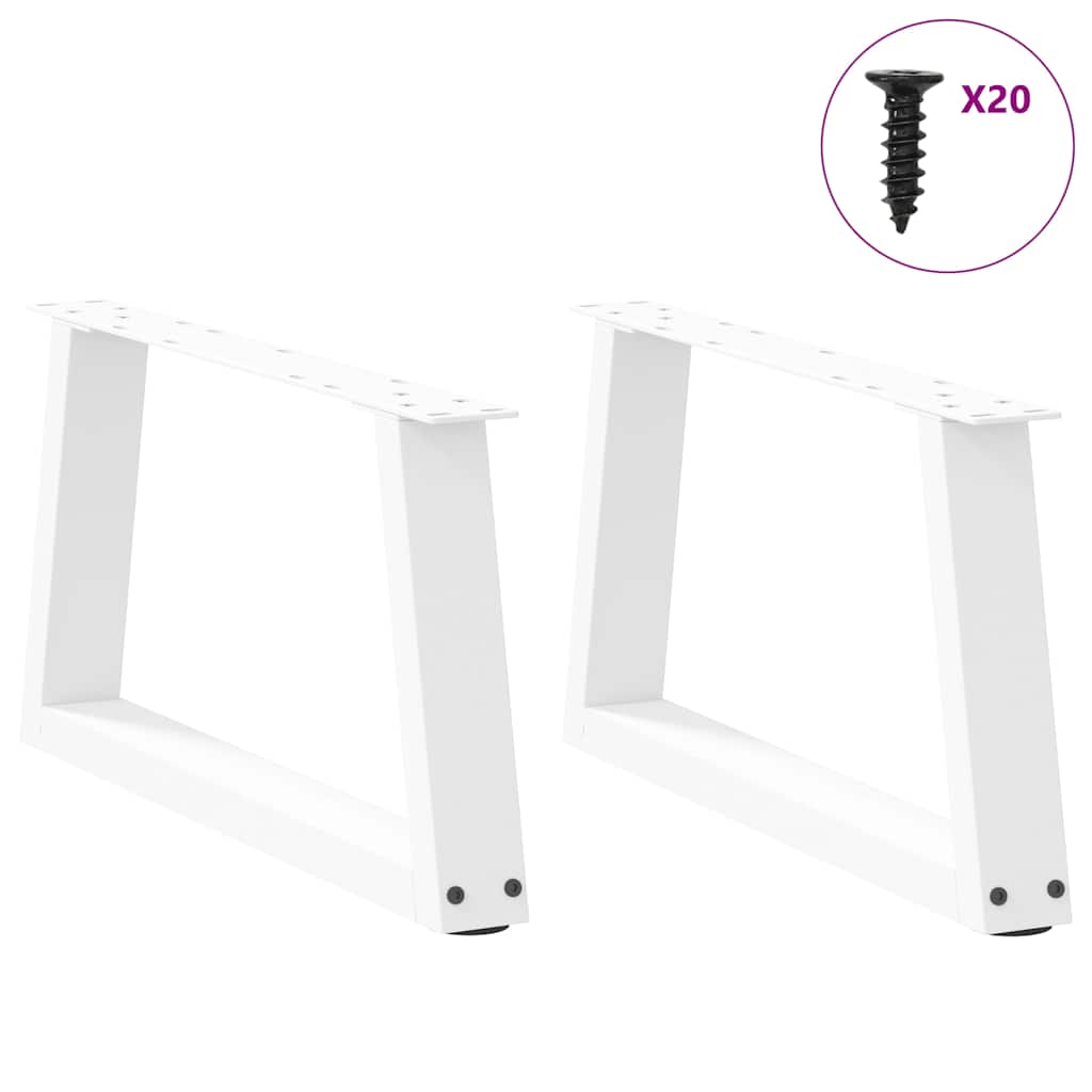 Noge za klub stolić V-oblika 2 kom Bijele 50 x (30-31,3) cm Čelik