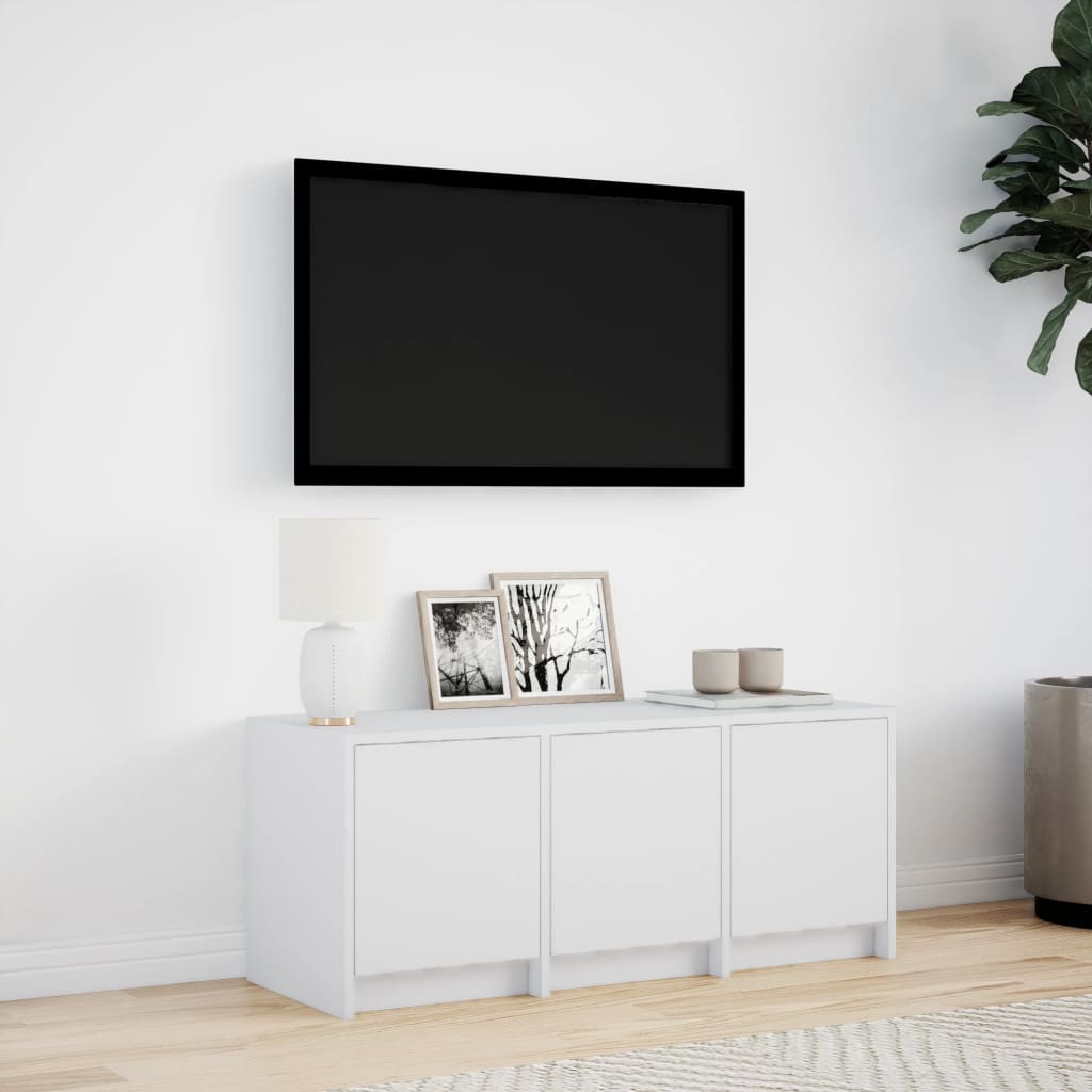 TV ormarić LED bijeli 97x34x40 cm od konstruiranog drva