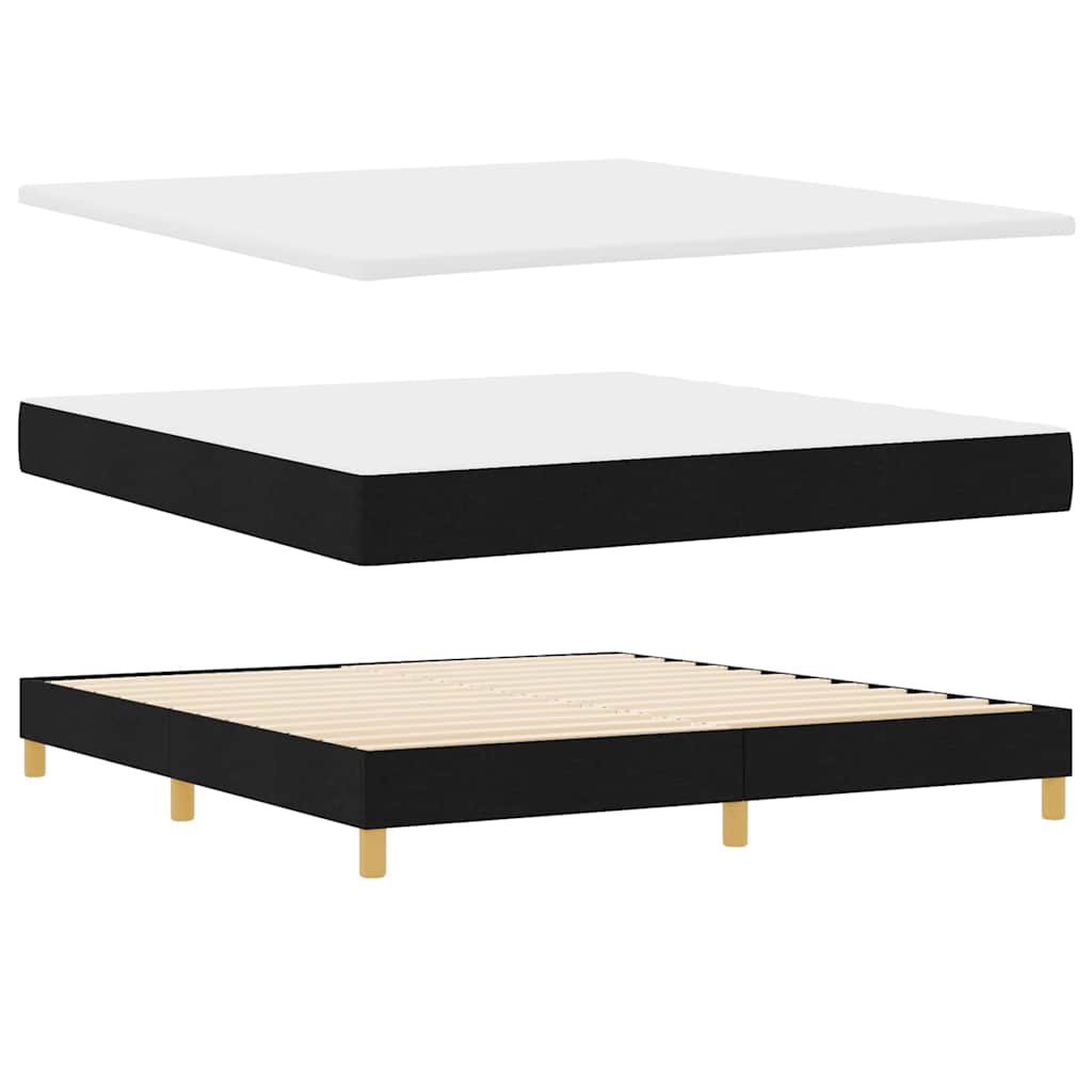 Krevet s opruga kutije s jastukom Crna 180 x 200 cm tkanina