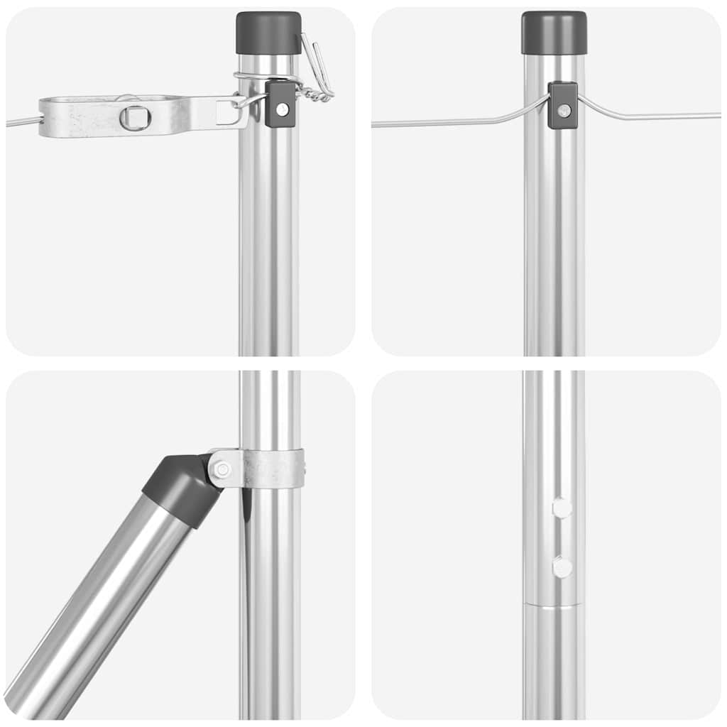 Stup za ogradu s betonskom bazom 26 kom. Srebrna