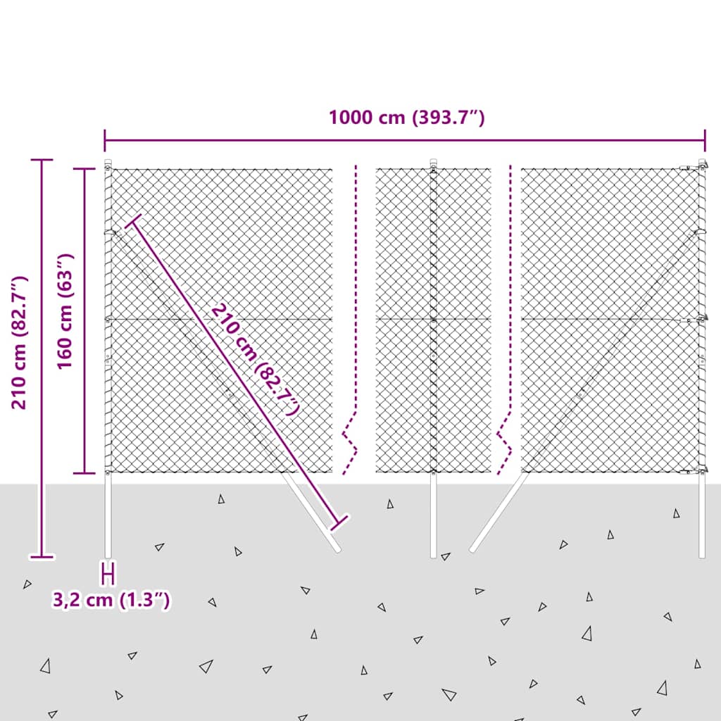 Temeljna zavarena žičana ograda 10 x 1,6 m Zelena Mreža