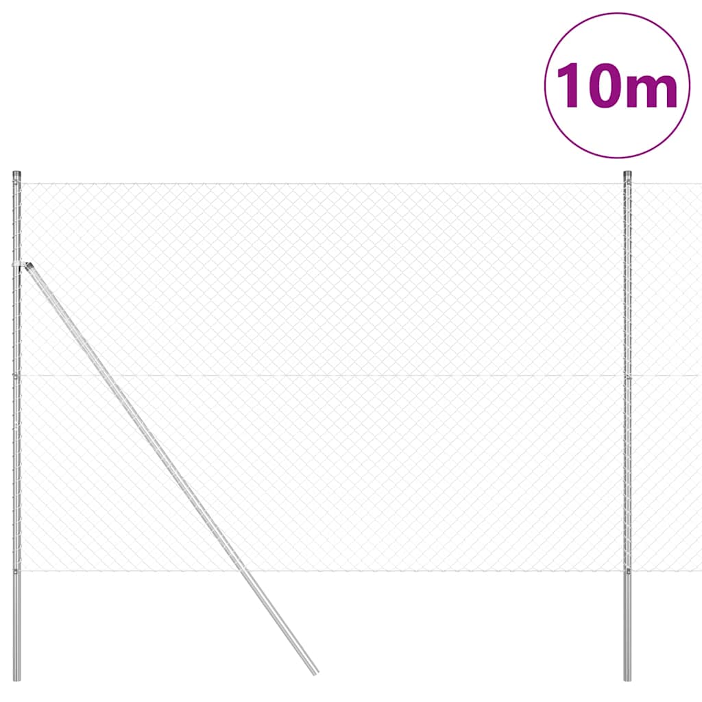 Temeljna zavarena žičana ograda 10 x 1,5 m Srebrna Mreža