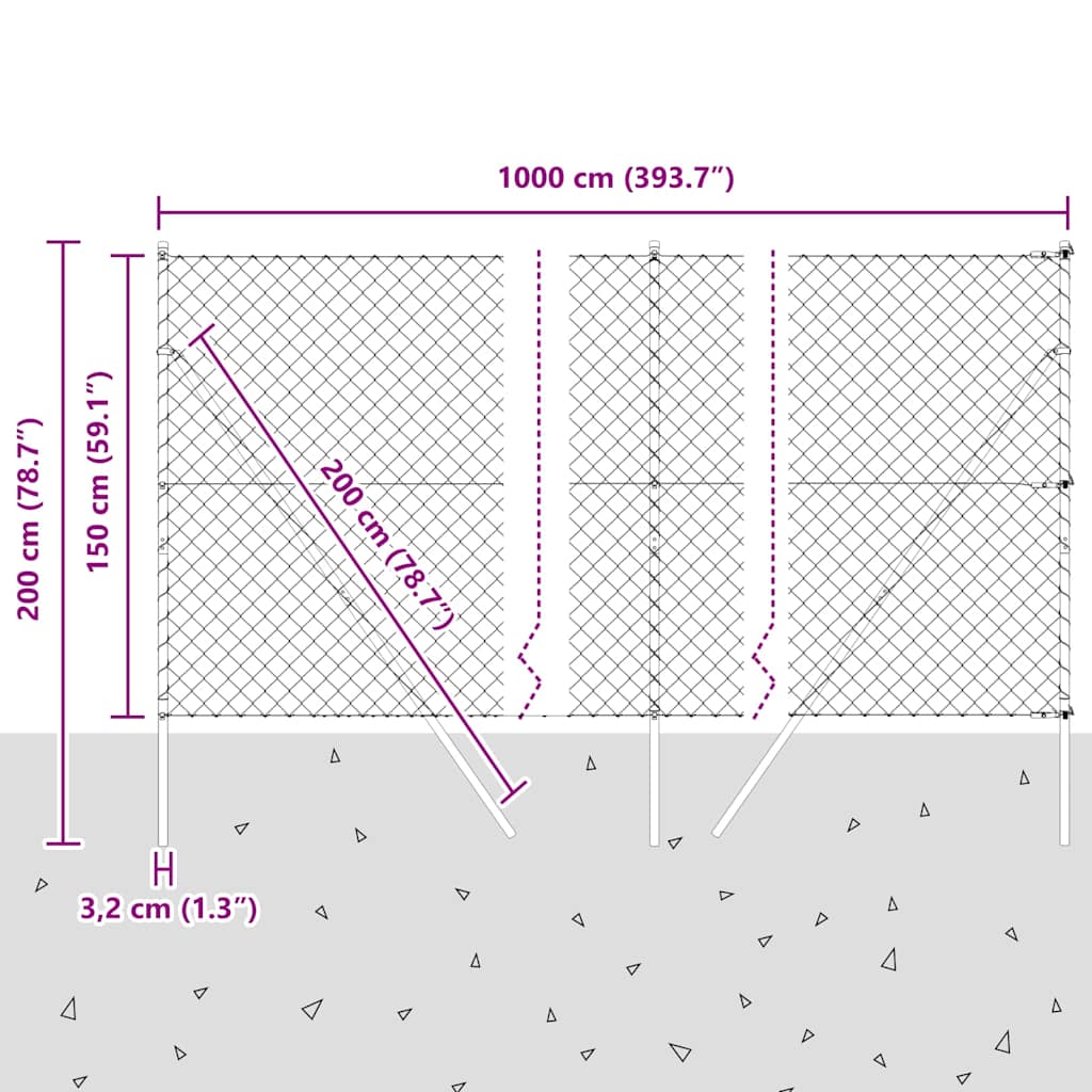 Temeljna zavarena žičana ograda 10 x 1,5 m Srebrna Mreža