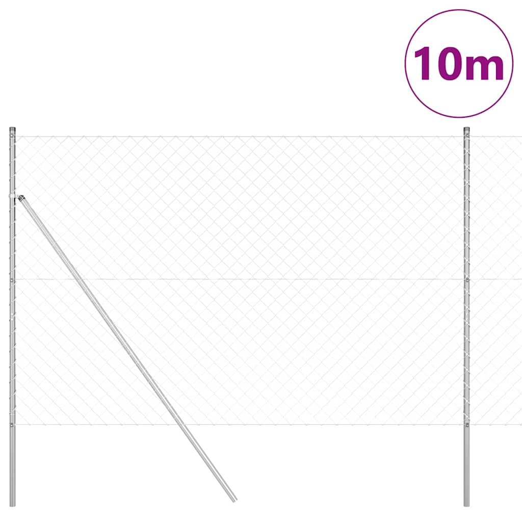 Temeljna zavarena žičana ograda 10 x 1,5 m Srebrna Mreža