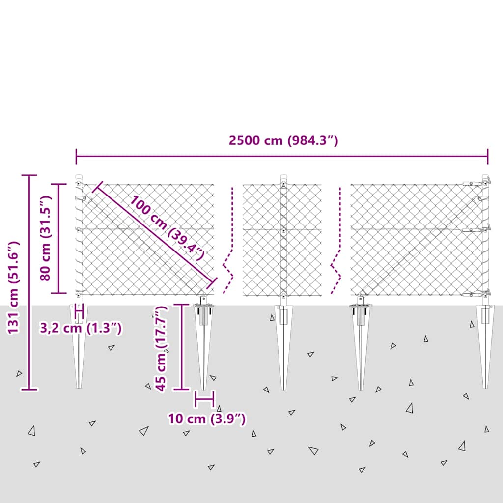 Zavareno žičano ograđivanje s bodljama 25 x 0,8 m Zelena Mreža