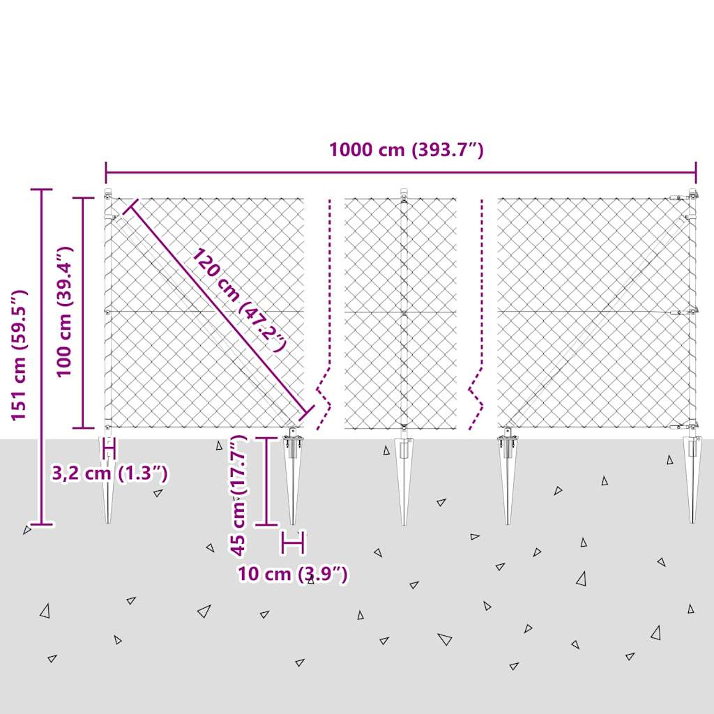 Zavareno žičano ograđivanje s bodljama 10 x 1 m Siva Mreža