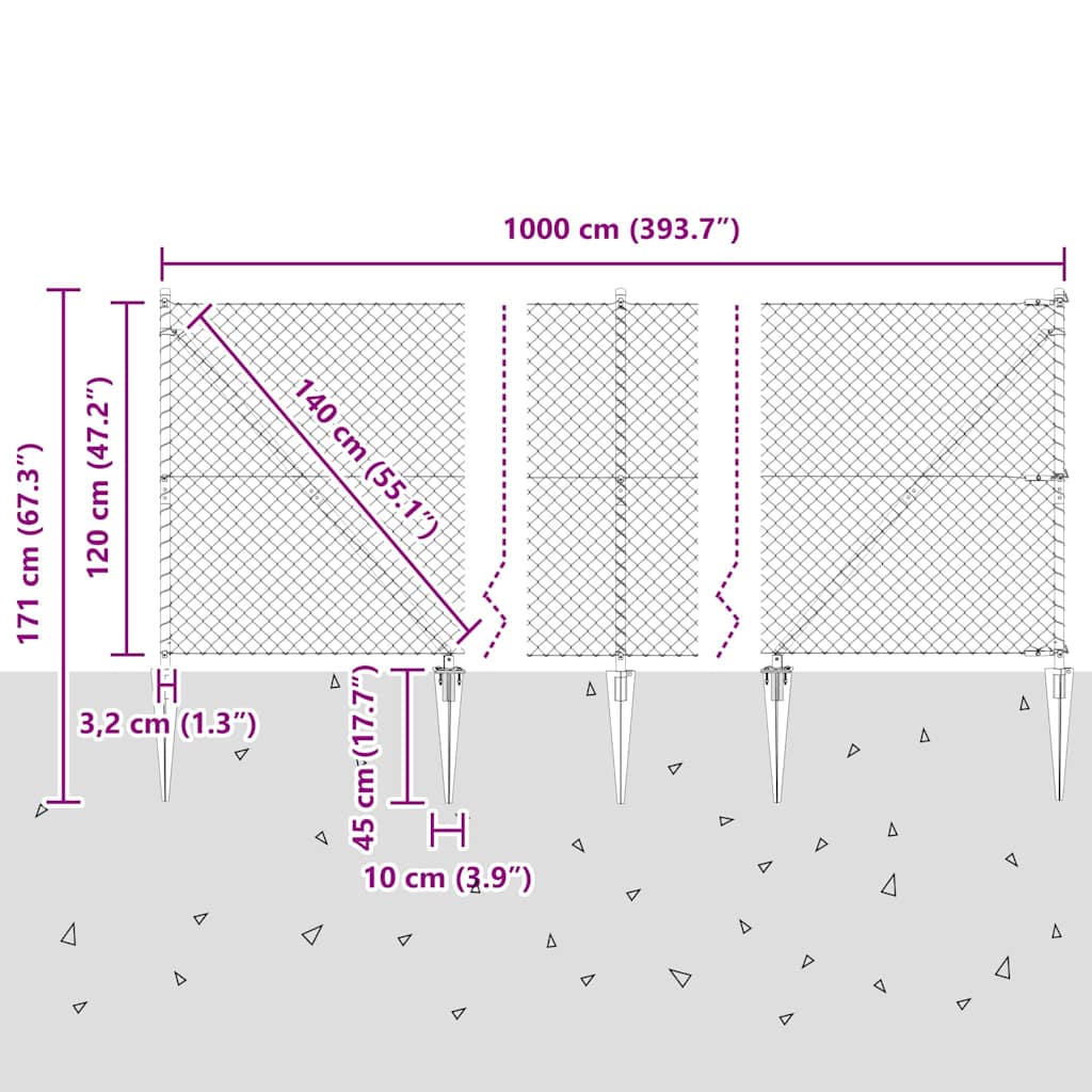 Zavareno žičano ograđivanje s bodljama 10 x 1,2 m Siva Mreža