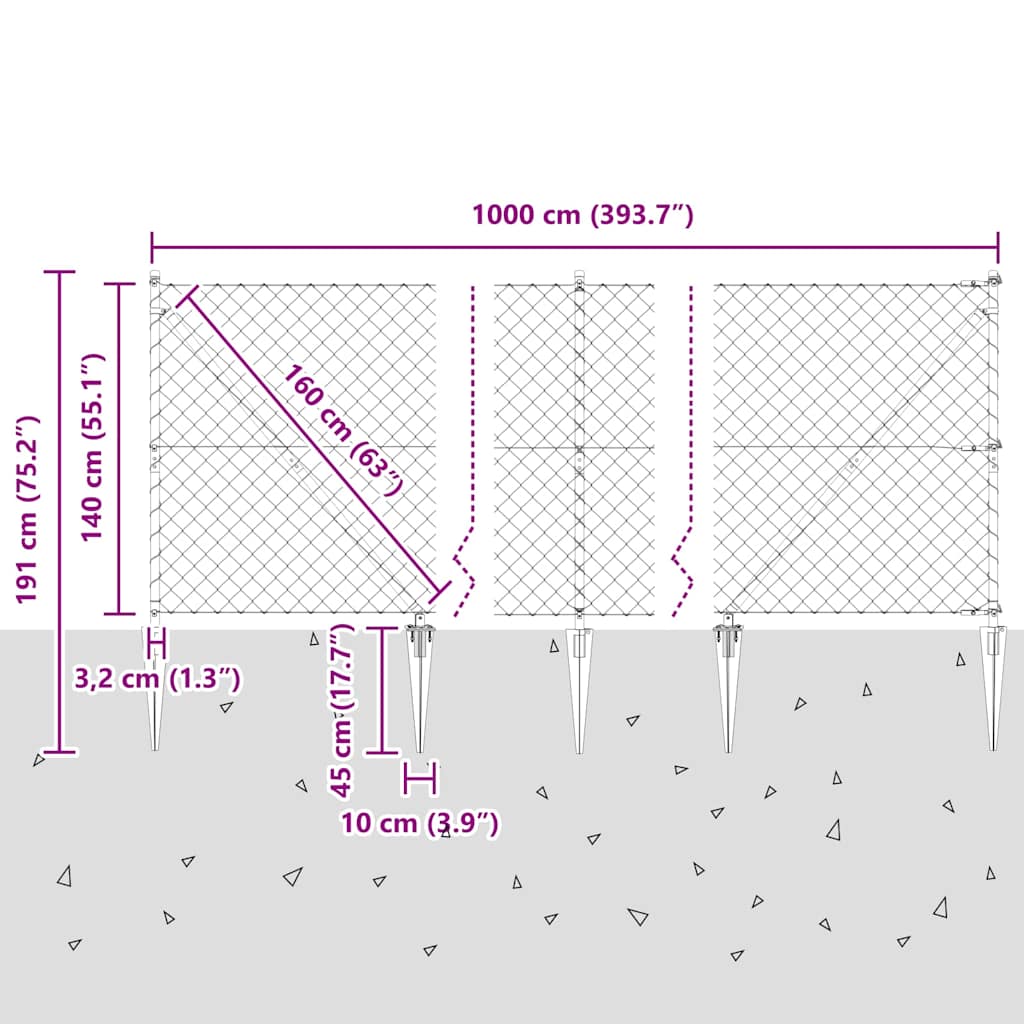 Zavareno žičano ograđivanje s bodljama 10 x 1,4 m Siva Mreža