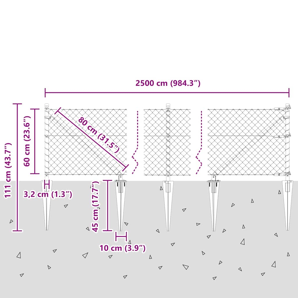 Zavareno žičano ograđivanje s bodljama 25 x 0,6 m Siva Mreža